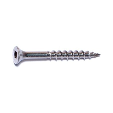Buildright Deck Screw, #8 x 1-5/8 in, 18-8 Stainless Steel, Flat Head, Square Drive, 160 PK 08555